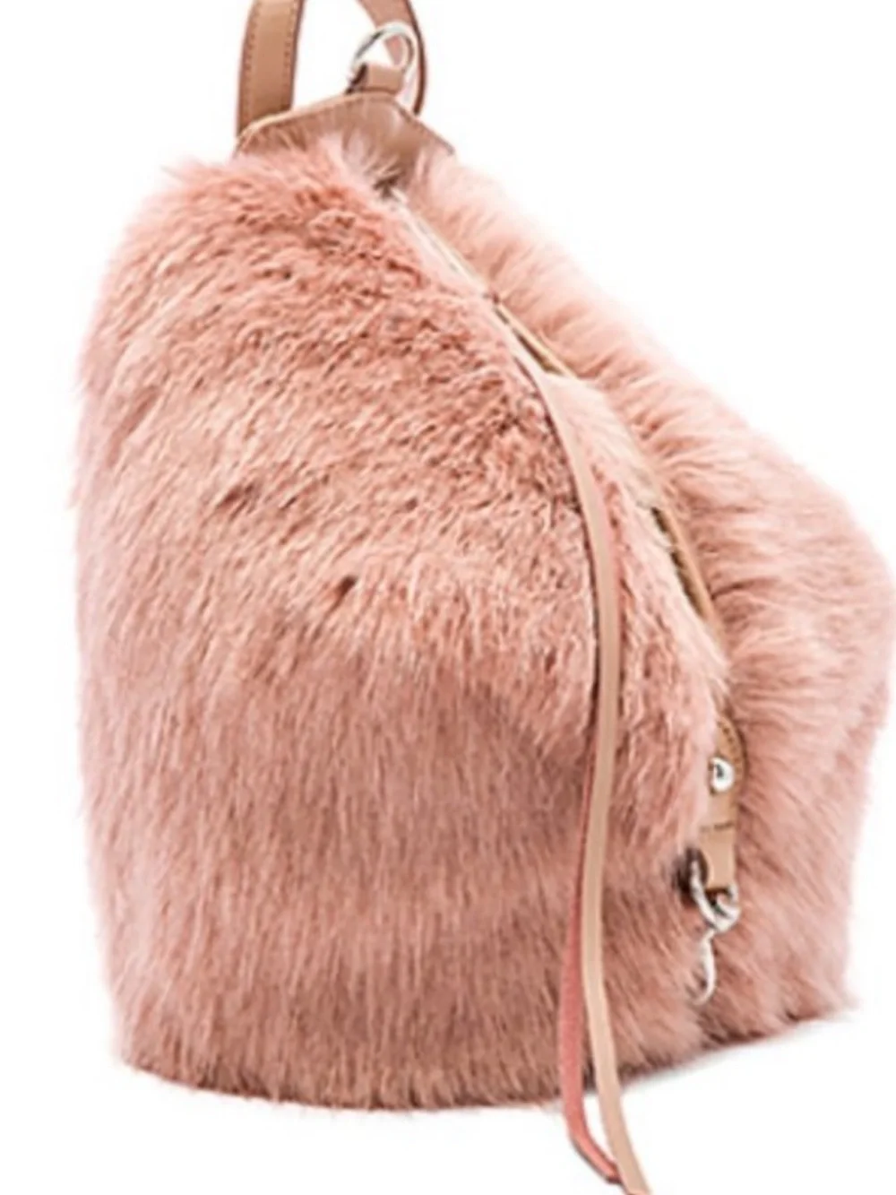Rebecca Minkoff Blush Pink Faux Fur Sling Backpack
